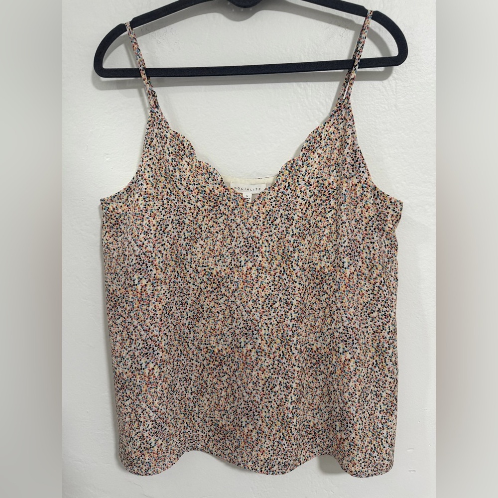 Socialite Confetti Colorful Camisole Large NWT